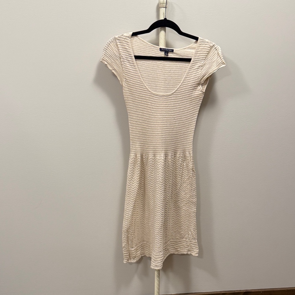 Cream & Gold Textured Dress